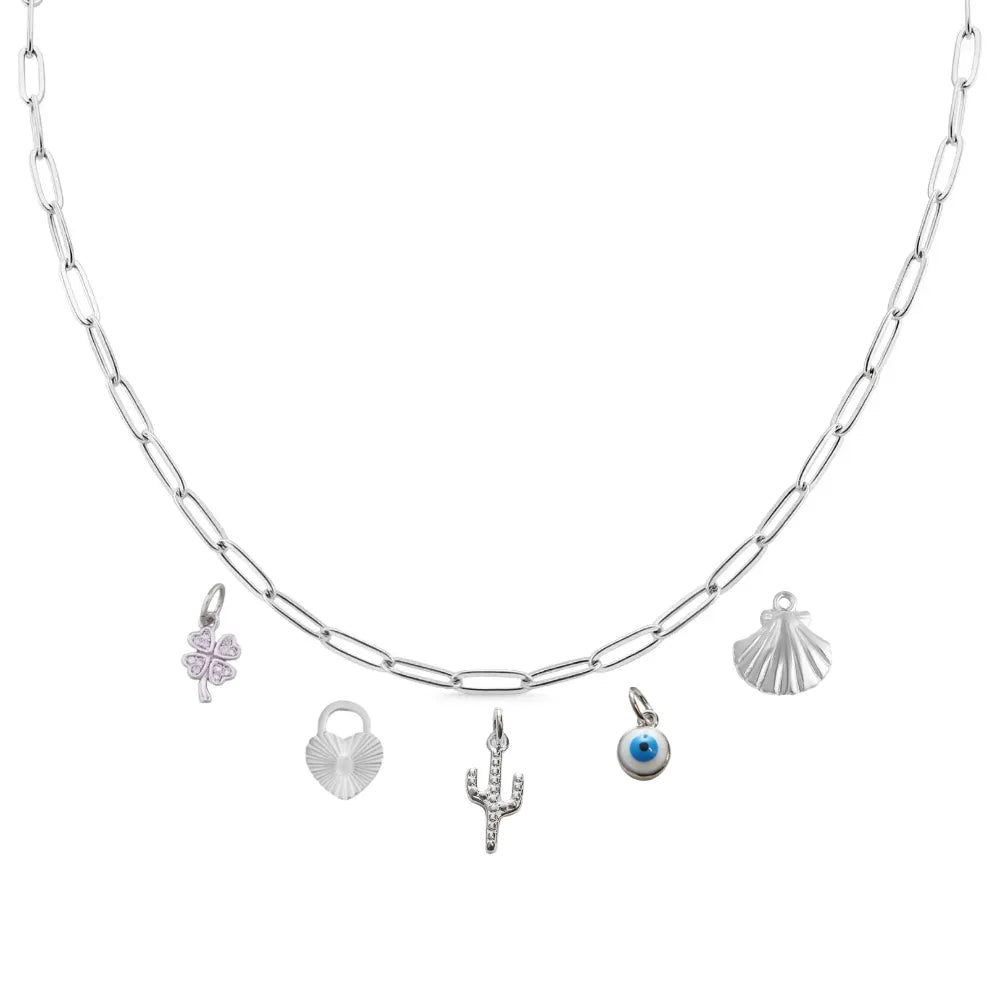 Custom Charm Necklace - Silver