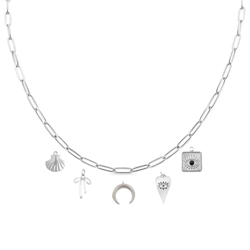 Custom Charm Necklace - Silver