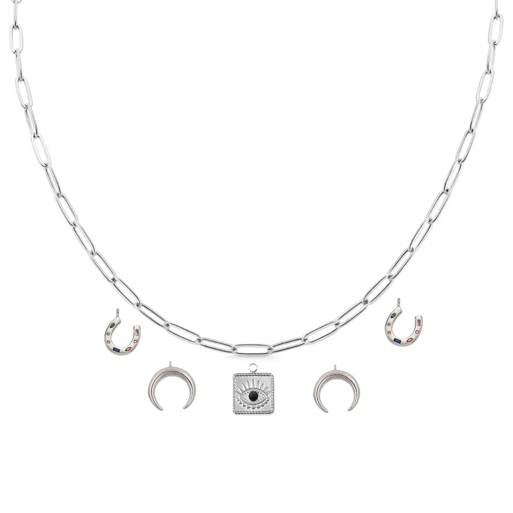 Custom Charm Necklace - Silver