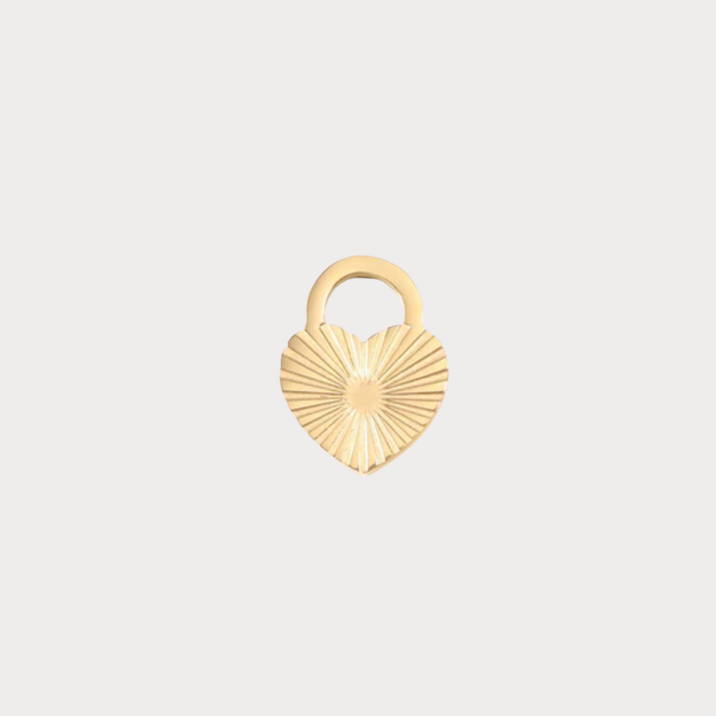 Sunburst Heart Lock Charm