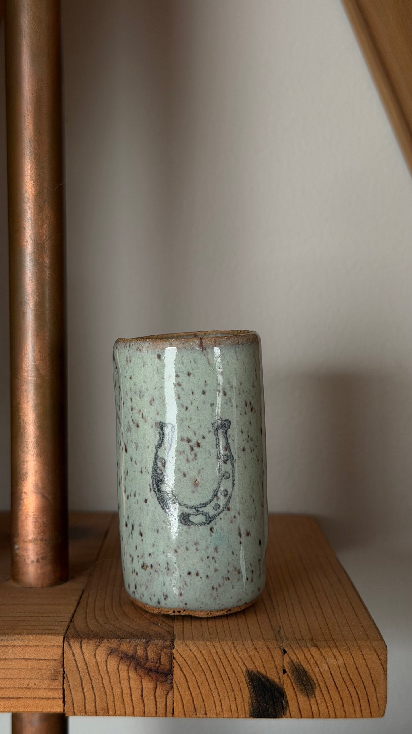 Tiny Stoneware Tumbler - Horseshoe