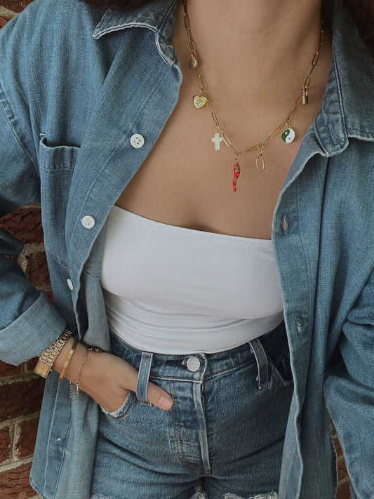 Custom Charm Necklace - Gold