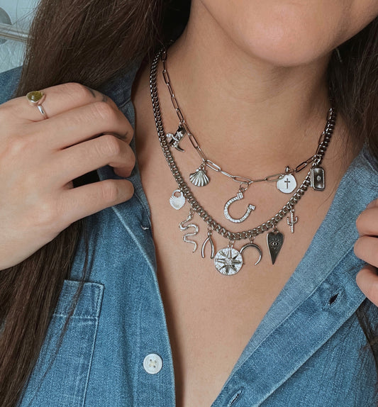 Custom Charm Necklace - Silver