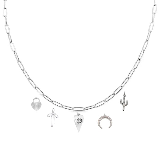Custom Charm Necklace - Silver