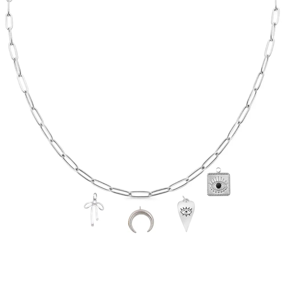 Custom Charm Necklace - Silver