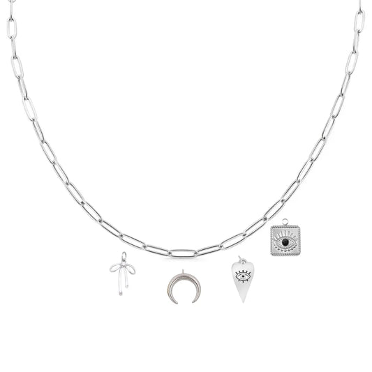 Custom Charm Necklace - Silver
