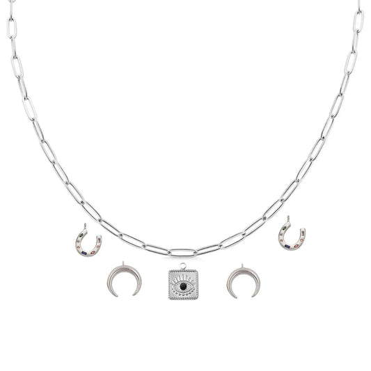Custom Charm Necklace - Silver