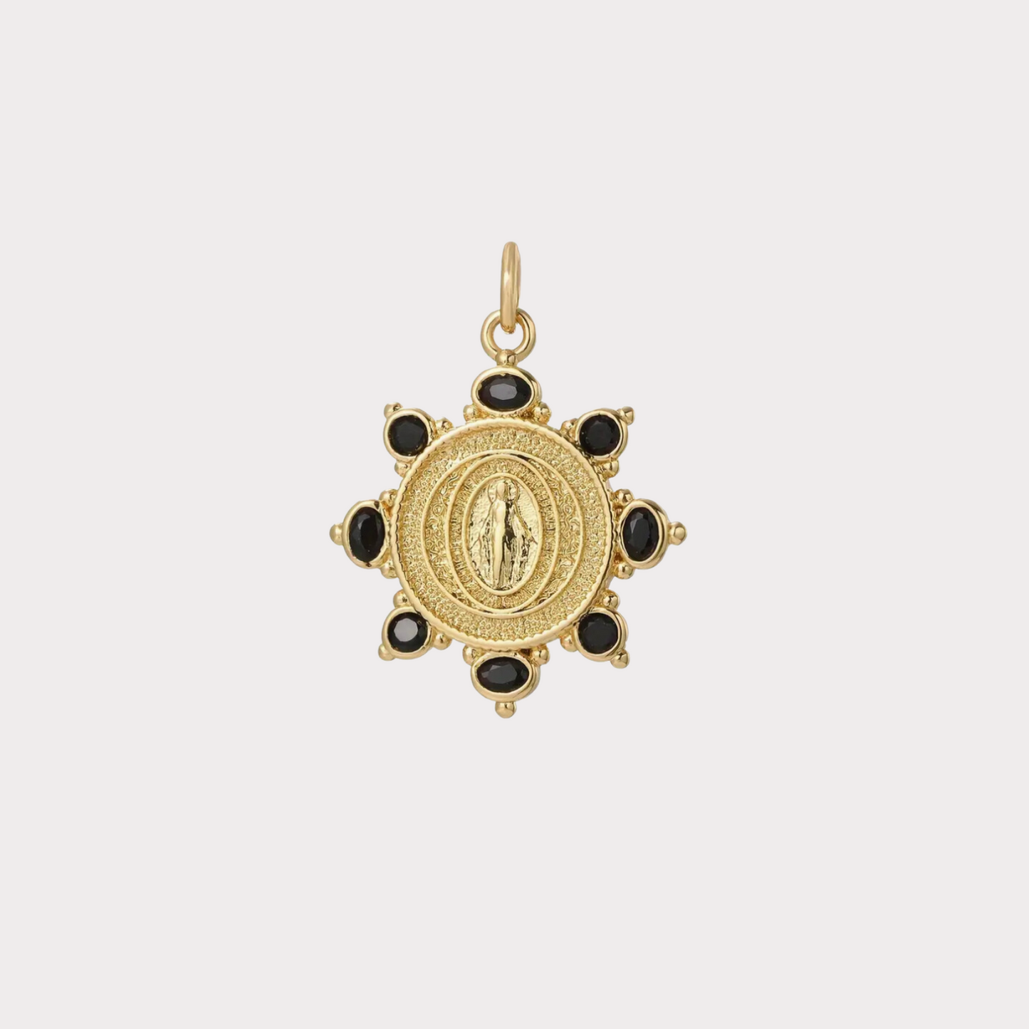 Black + Gold Sun Charm