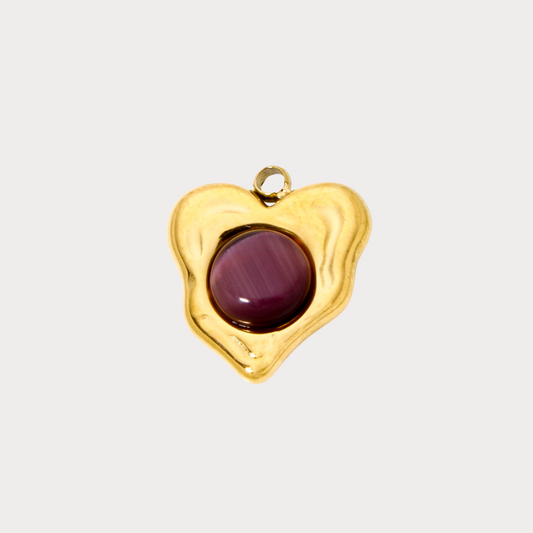 Dark Purple Heart Charm