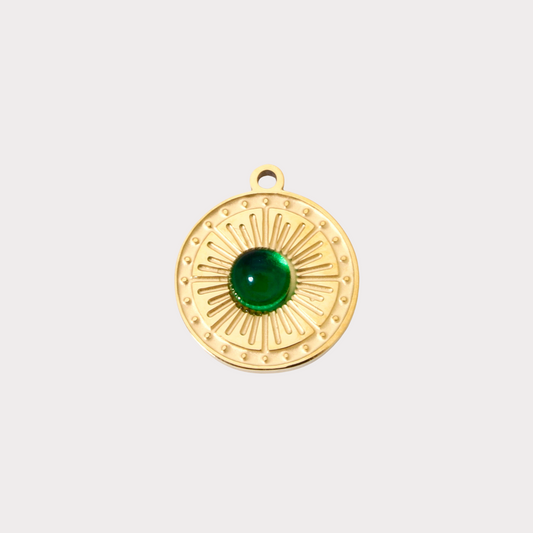 Green Round Charm