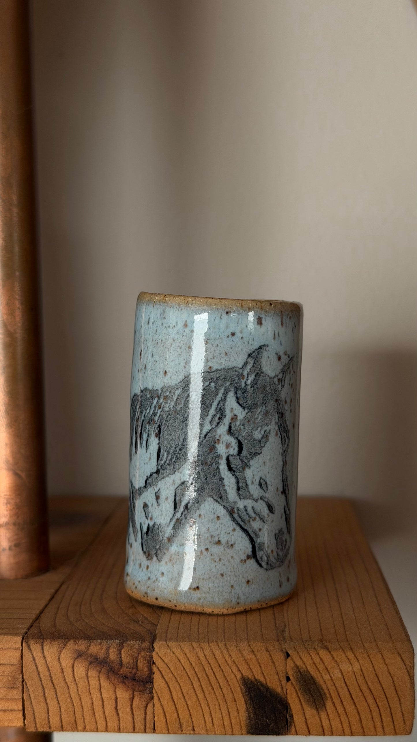 Tiny Stoneware Tumbler - Horse