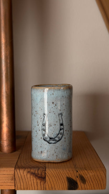 Tiny Stoneware Tumbler - Horseshoe