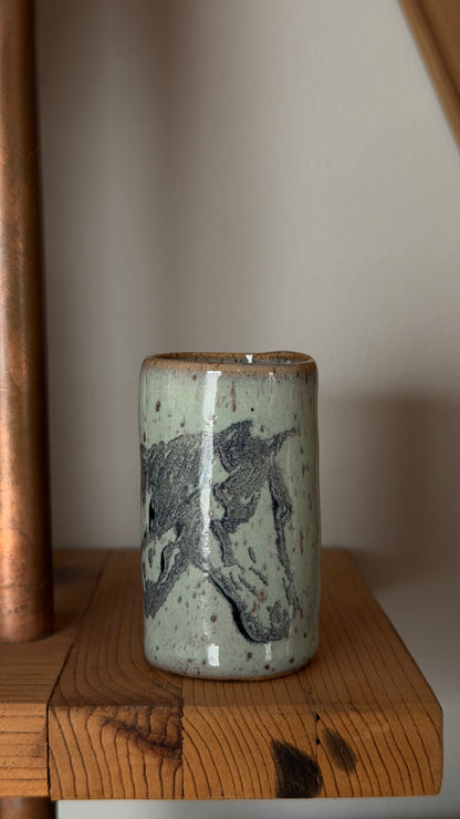 Tiny Stoneware Tumbler - Horse