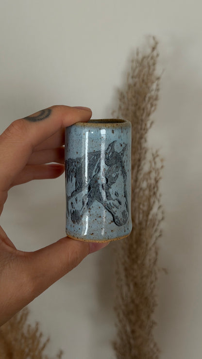 Tiny Stoneware Tumbler - Horse