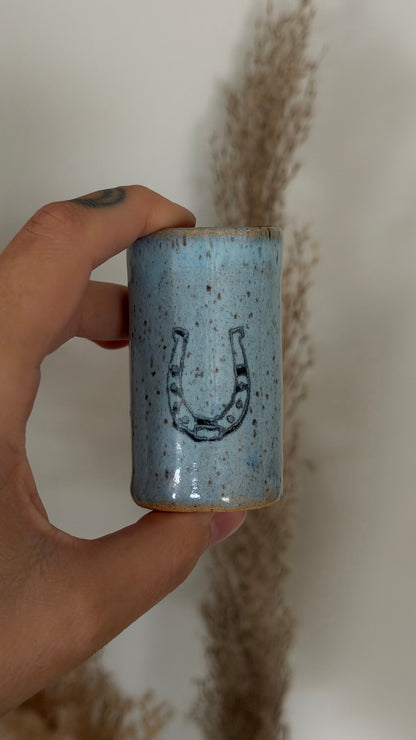 Tiny Stoneware Tumbler - Horseshoe