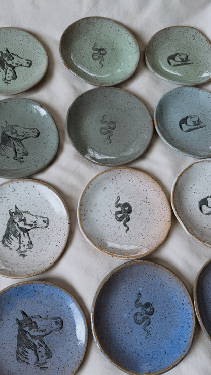 Mini Stoneware Plates - Horse