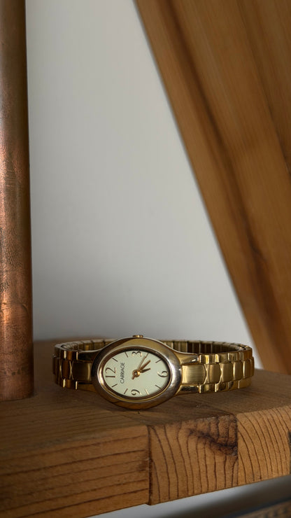 005 Vintage Carriage by Timex Gold Stretch Watch
