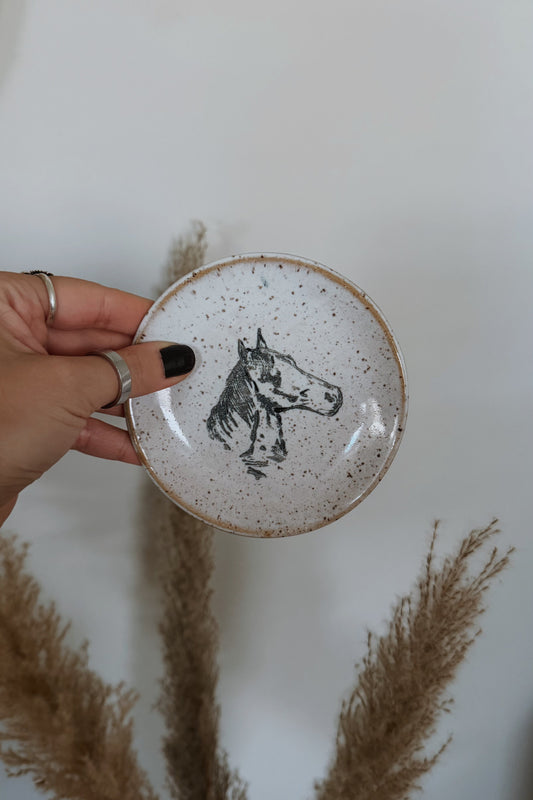 Mini Stoneware Plates - Horse