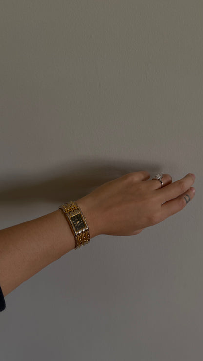 Vintage Solina Two-Tone Black Dial Watch