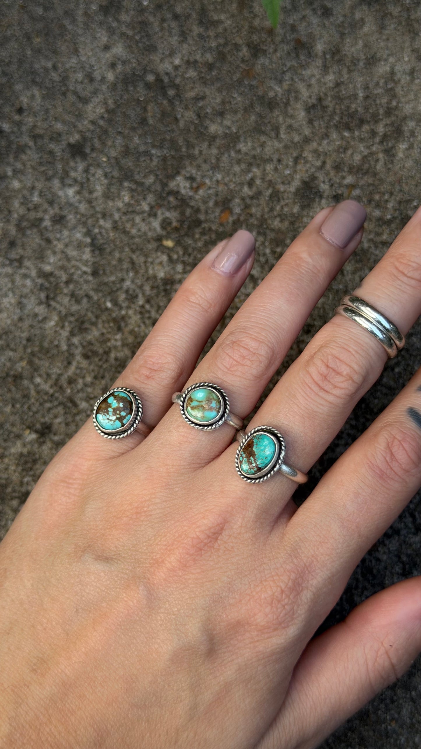 Size 3.5 Natural Turquoise Pinky Ring