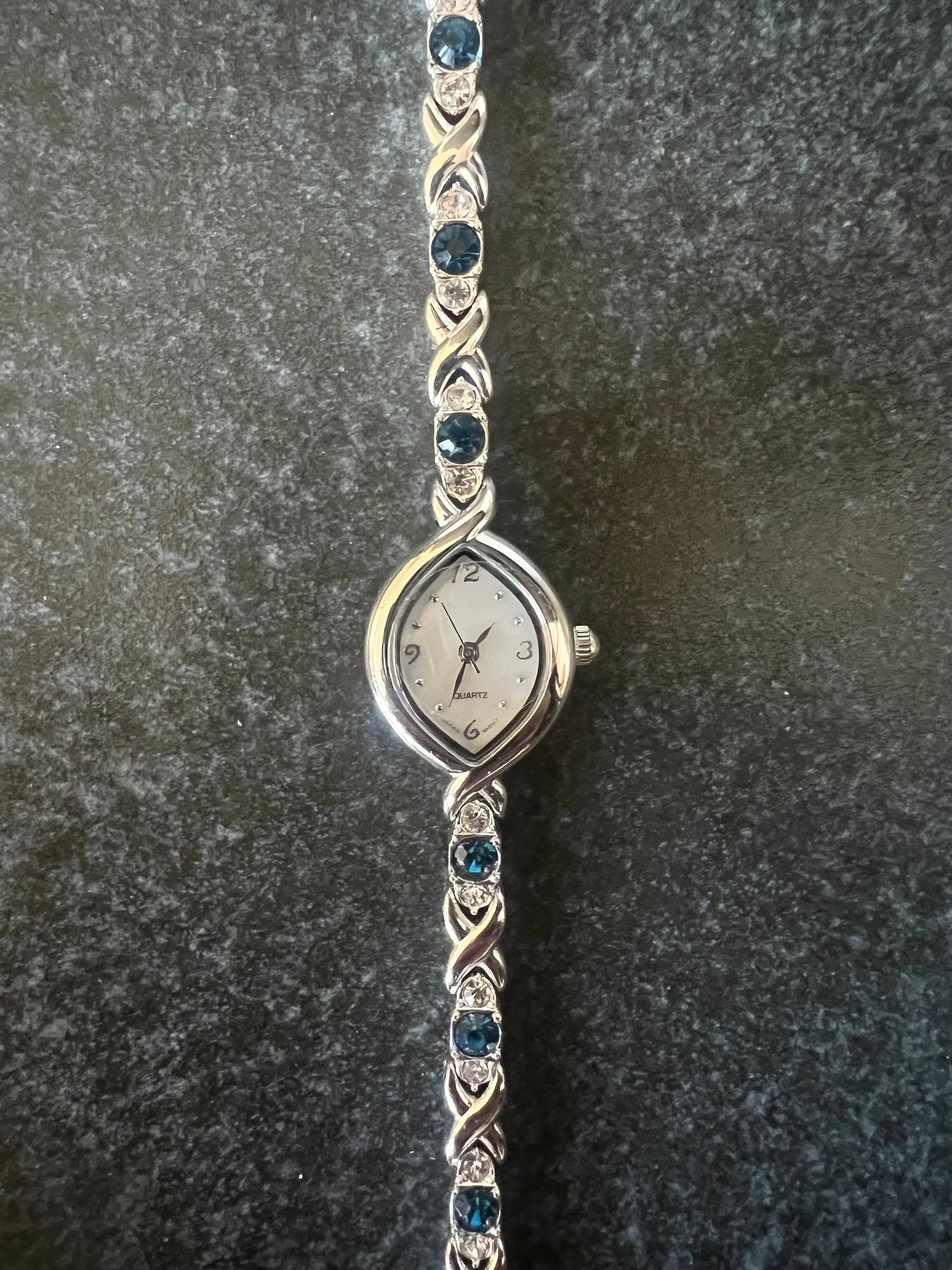 018 Blue Rhinestone Watch