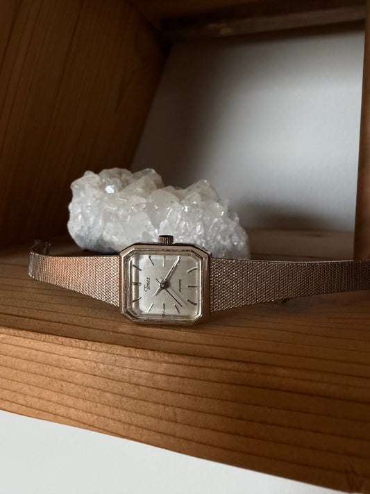 007 Vintage Timex Rectangular Mesh Watch