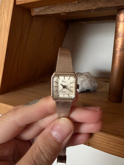 007 Vintage Timex Rectangular Mesh Watch