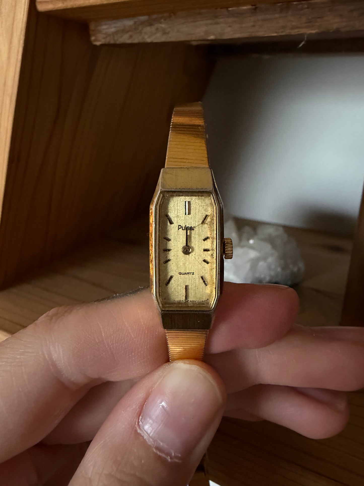 005 Vintage Pulsar Gold Rectangle Watch (Non-Working)