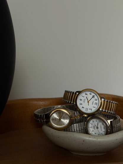 003 Carriage by Timex Two-Tone Stretch Watch